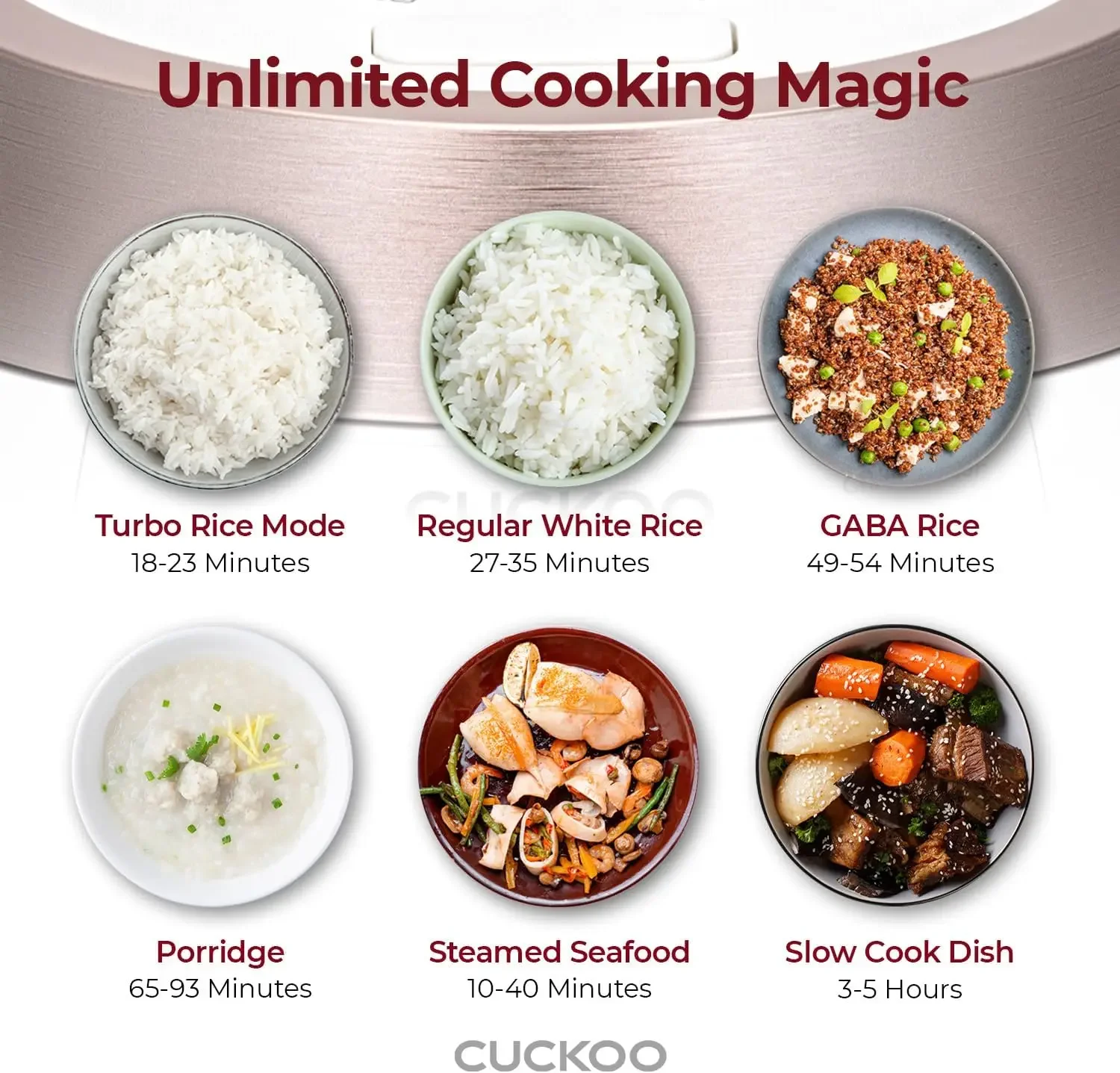 6-Cup (Uncooked) / 12-Cup (Cooked) Twin Pressure Rice Cooker & Warmer with Nonstick Inner Pot, 14 Menu Optio