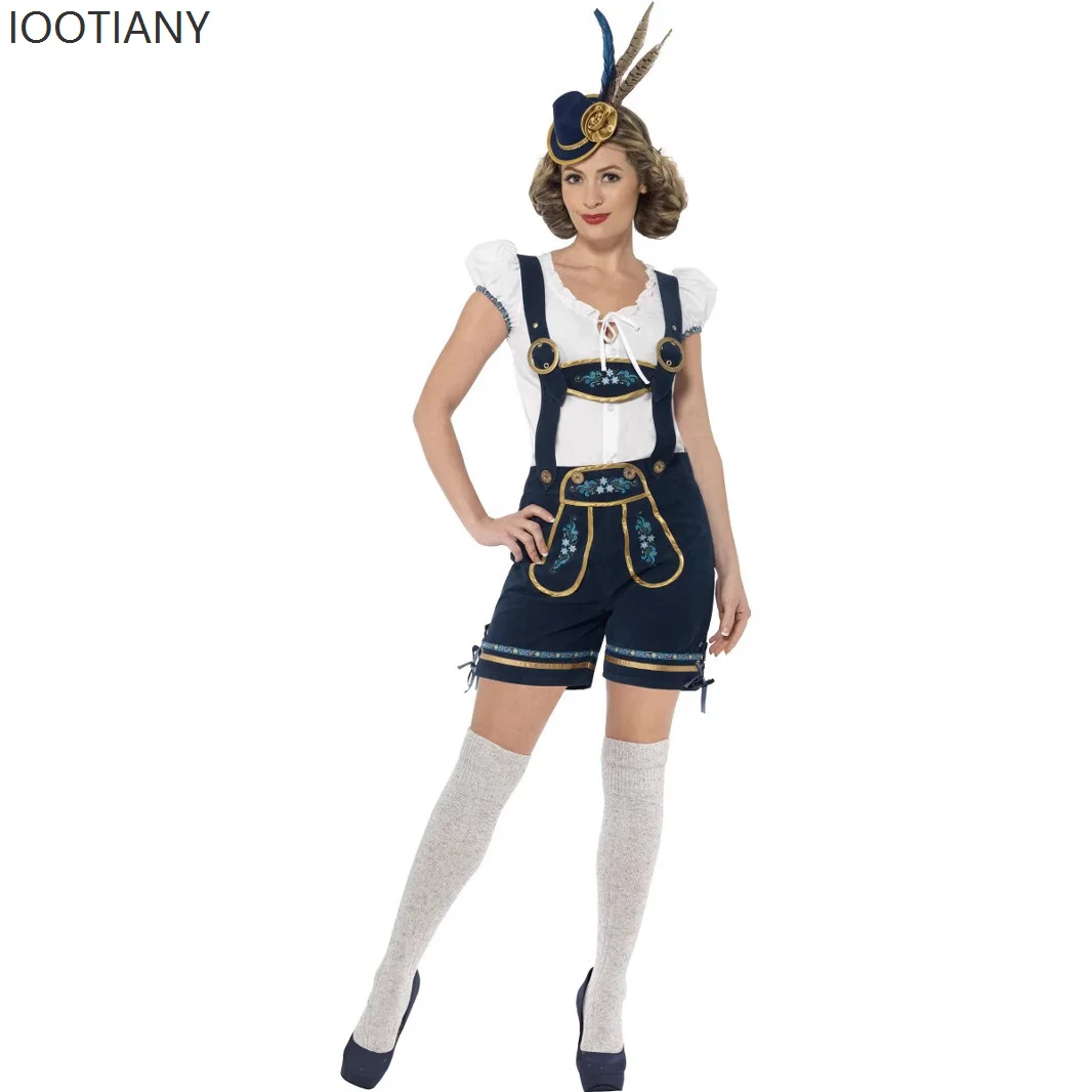 

German Oktoberfest Maid Stage Corner Cosplay Game Uniform Women's Overalls Carnival Masquerade Party Stage Dress Up Costume 2025