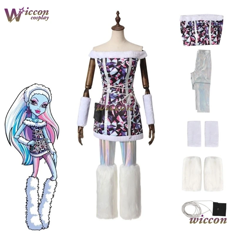 أزياء MAG Monster Abbey Bominable التأثيرية فستان فتاة المدرسة الثانوية مع جوارب قطيفة مجموعة موحدة لحفلات الهالوين