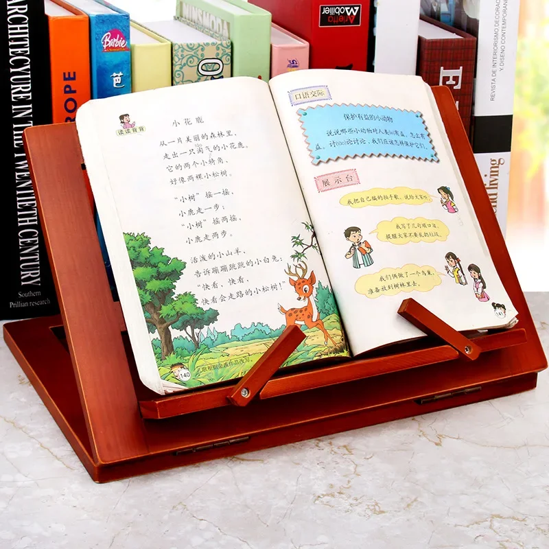 Pine Wood Reading Shelf 34*23.5cm Student Reading Book Holder Book Stand Notebook Tablet Stand Suitable for Children and Adults