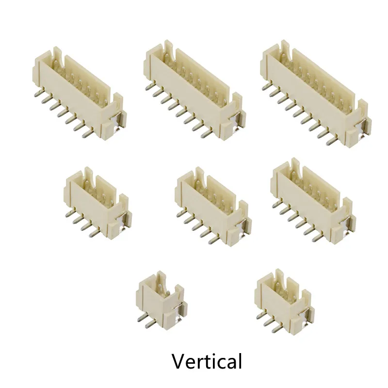 수핀 헤더 소켓 딥 직각 SMD, SH, JST, ZH, PH, XH 피치, 1.0mm, 1.25mm, 2.0mm, 2.54mm, 2, 3, 4, 5, 6, 7, 10 개 핀, 8, 9, 10, 12P