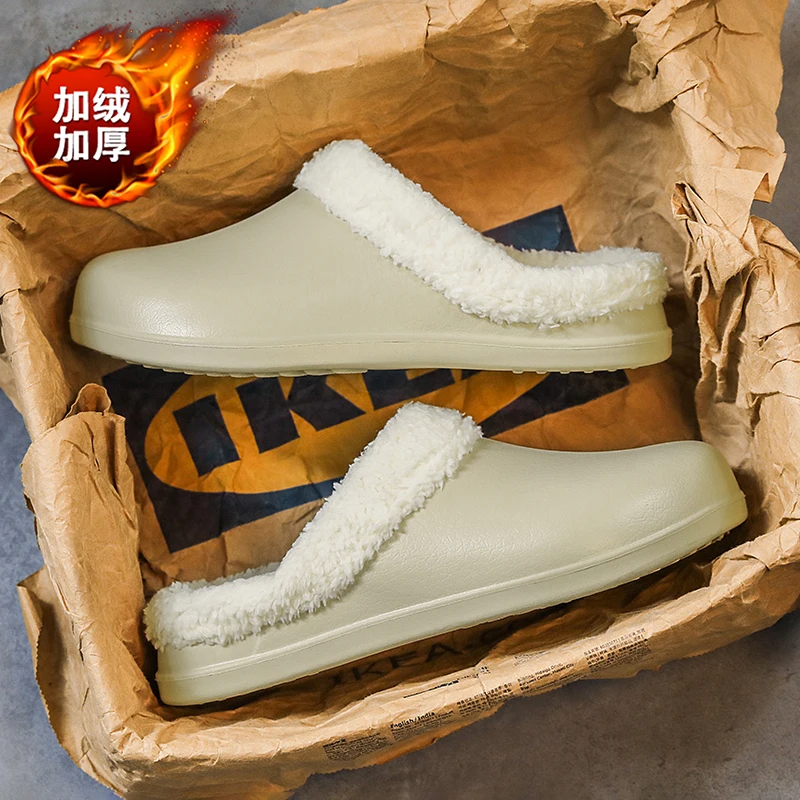 

Winter Clogs Men Women Slipper Warm Furry Soft Slippers Couples EVA Indoor Home Cotton Casual Outdoor Fluffy Slides Plush