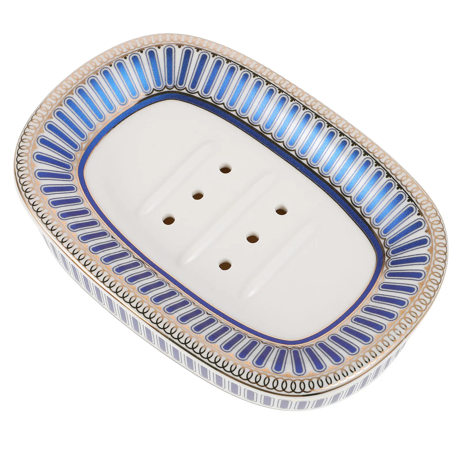 

Multi-Hole Striped Self-Draining Soap Dish for Shower Sink Bathtub Stylish Modern Bathroom Decor Bar Soap Holder Hygienic Easy