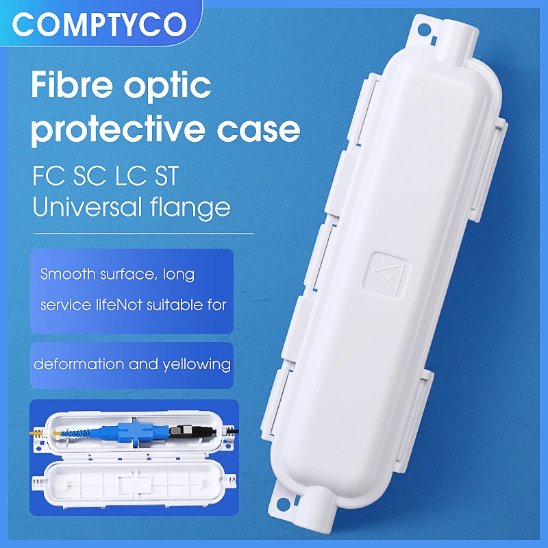 5/10pcs FTTH Fiber Optic Protection Box FC/SC/LC/ST Flange Connection Protection Box Optical Fiber Drop Cable Rotection Box