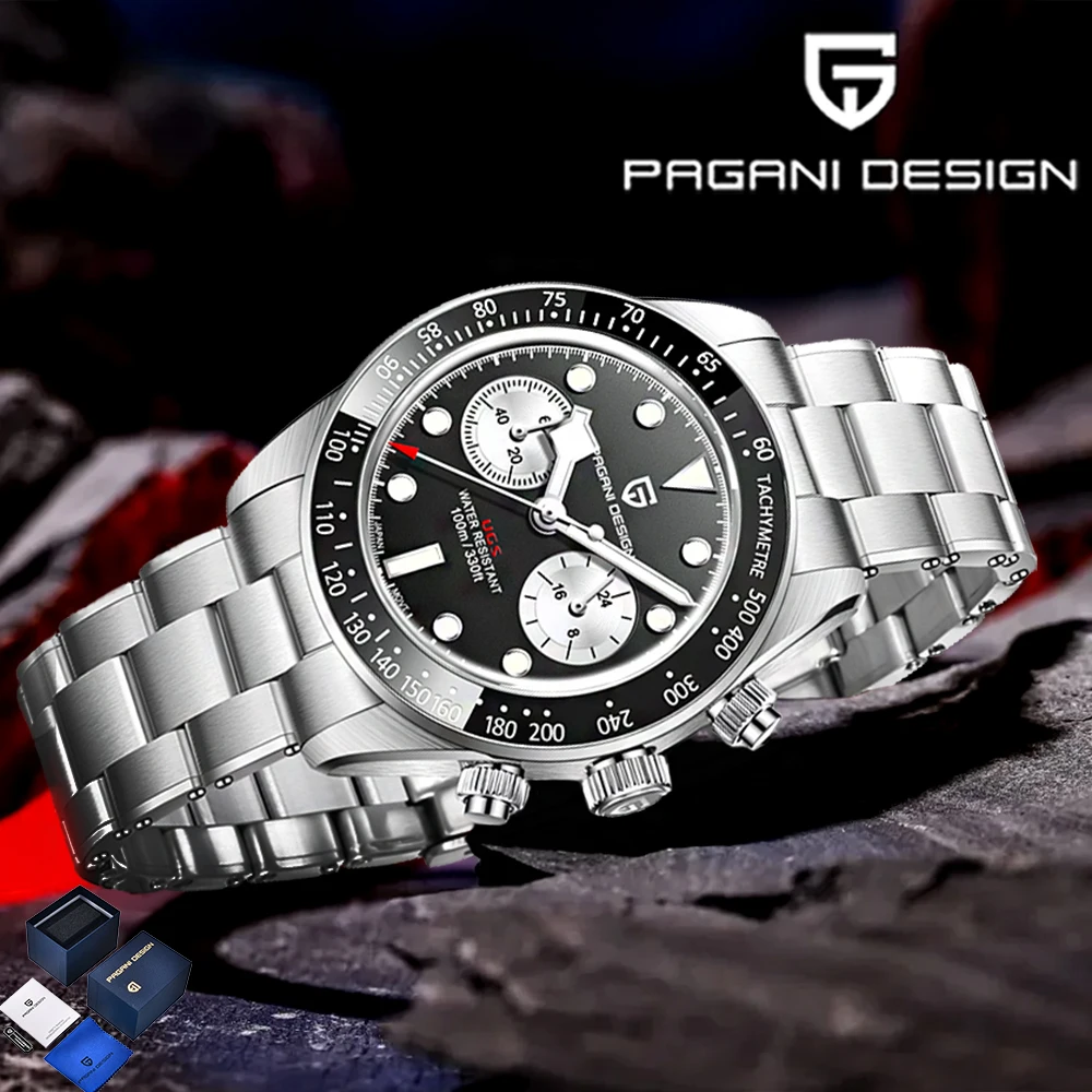 2026 new Pagani design men's chronograph luxury brand men's VK64 quartz watches gift box fashion Sapphire waterproof watch reloj