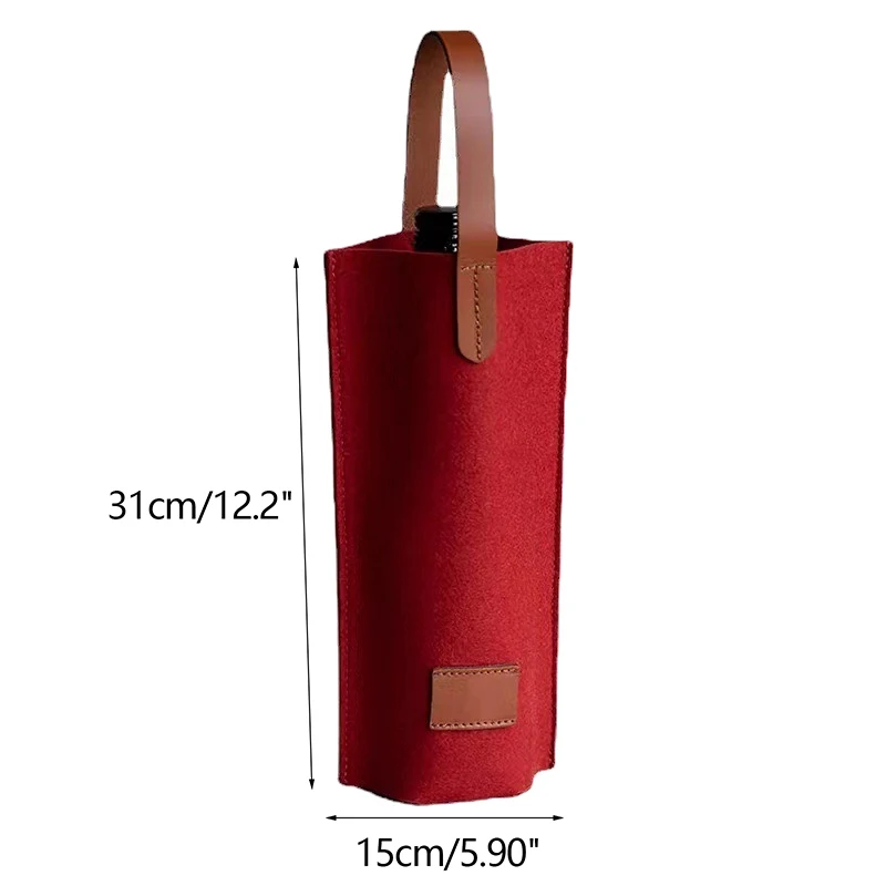 Wine Bag Felt Single Bottle Insulated Tote Bottle Wine Carrier Bag Padded Wine Cooler Gift For Wine Lovers Or Wedding