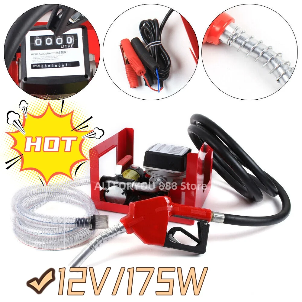 12V 45L/min 175W Electric Diesel Fuel Transfer Pump Portable Automatic Nozzle Transfer Pump