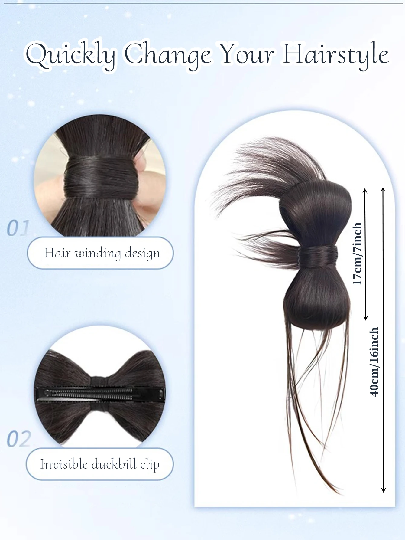 OLACARE Synthetic Messy Bun HairPiece Bow Claw Clip Tousled Updo Hair Buns Hairpiece Extensions Curly Bun Hair Pieces for Women