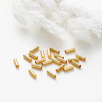 100顆5-7毫米14K/18K鍍金直管黃銅珠項鍊散珠,適用於DIY珠寶製作配件 10 最佳銷售 管珠 - №1