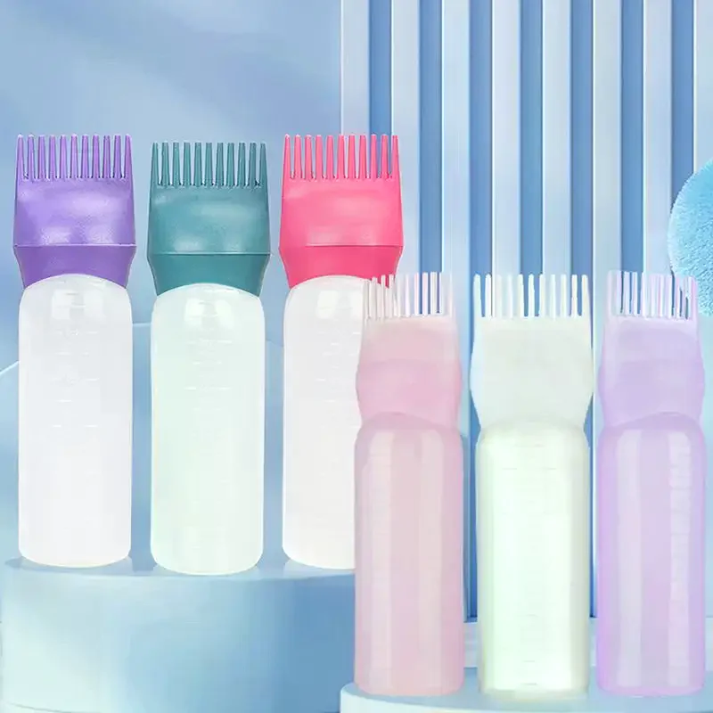 

160ml Multicolor Plastic Hair Dye Refillable Bottle Applicator Comb Dispensing Salon Hair Coloring Hairdressing Styling Tool