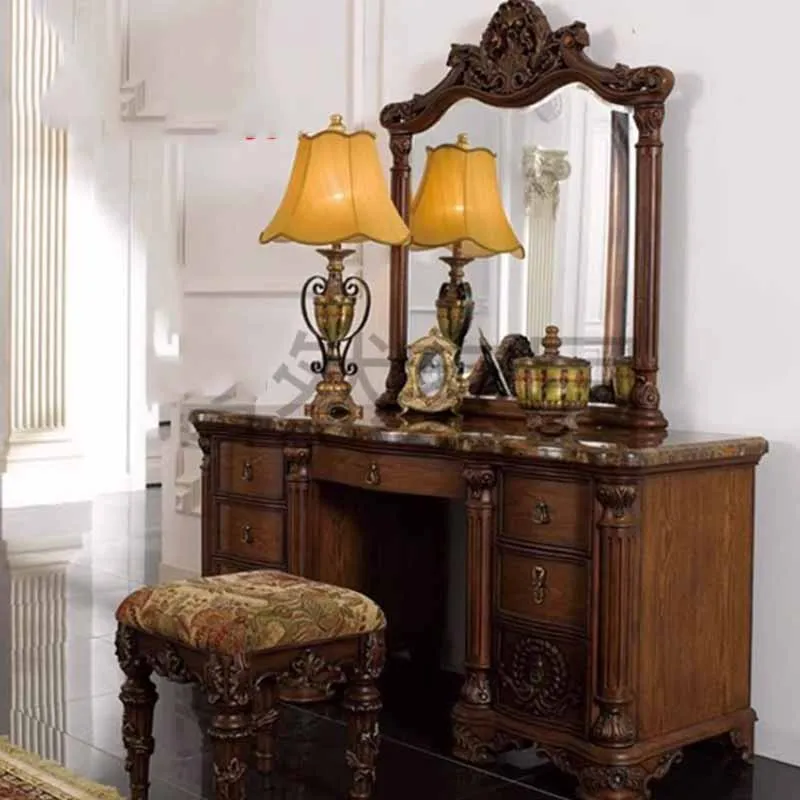 

Brown Girl Drawers Dresser Eithe Bedroom Mirror Luxury Living Room Dressing Table Storage Hotel Coiffeuse Nordic Home Furniture