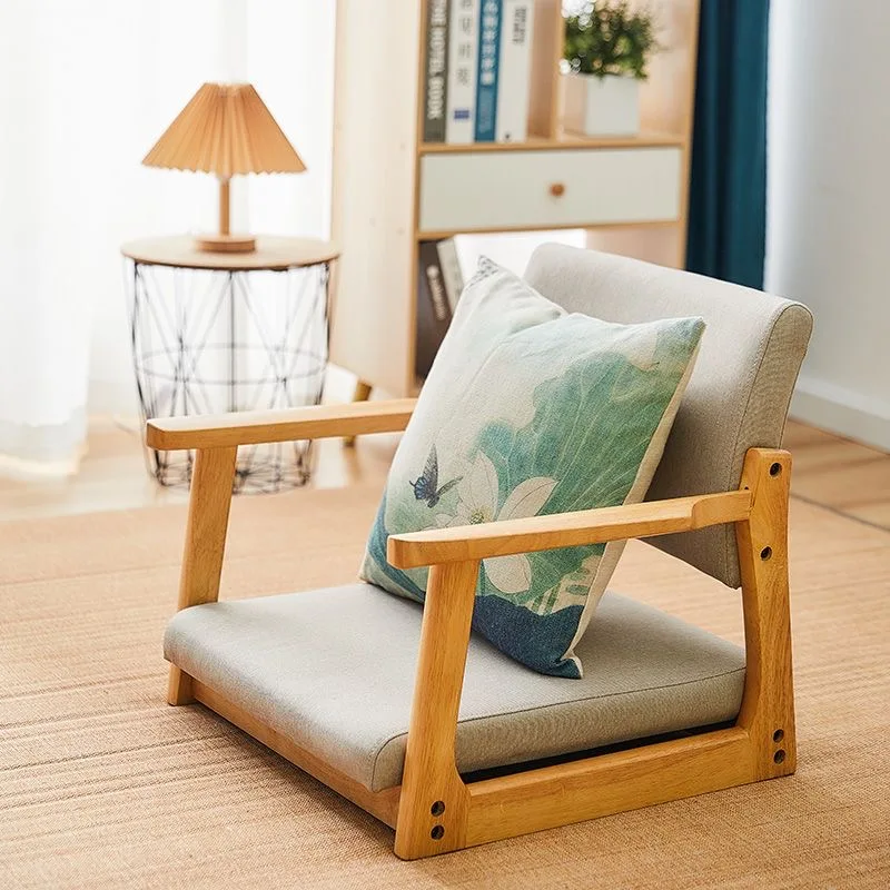 Damedai Japanese Floor Tatami Legless Zaisu Chair With Upholstery Seat Cushion Home Furniture Leisure Lazy Chair for Bay Window