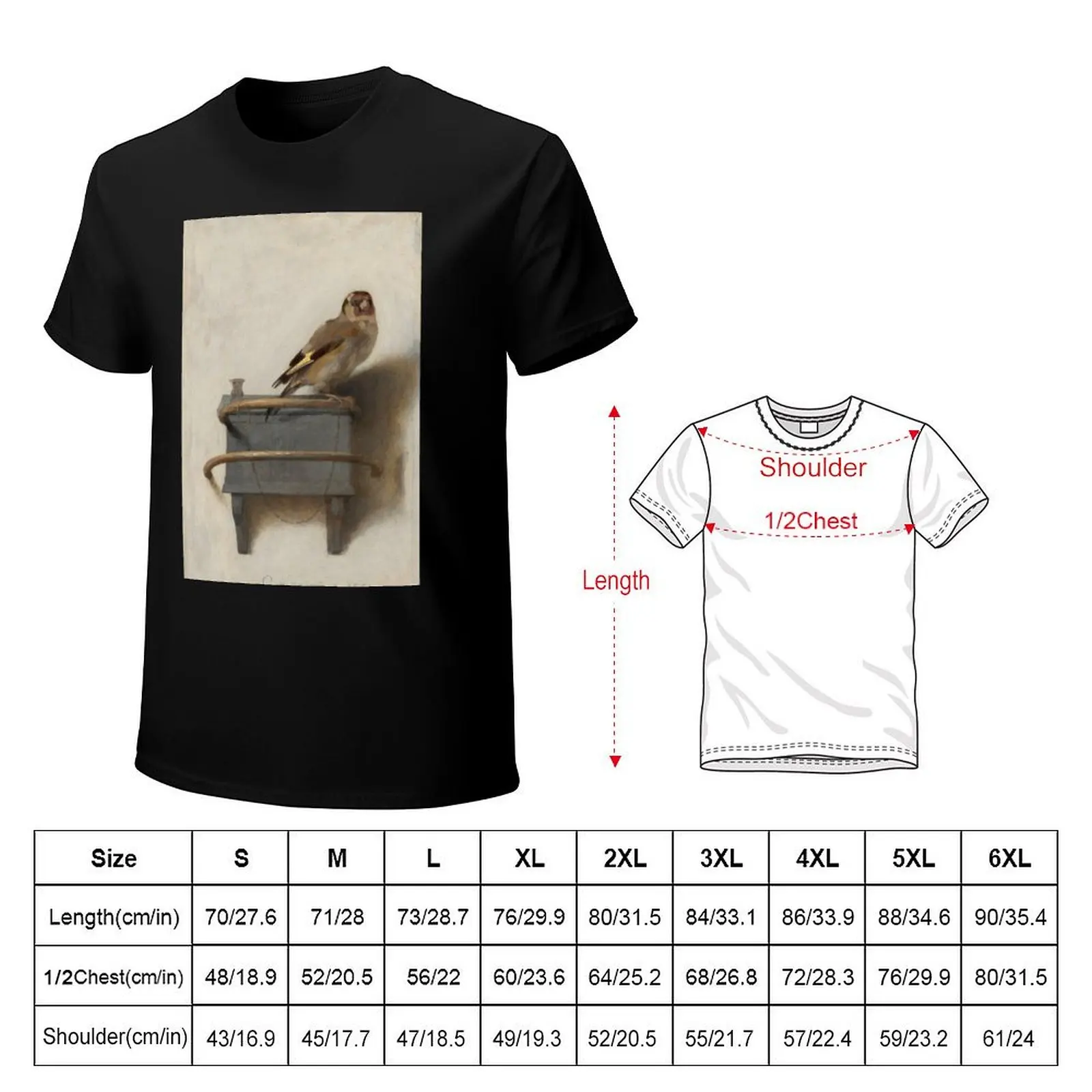 Carel Fabritius. The Goldfinch, 1654. T-Shirt aesthetic clothes anime tshirt shirts graphic blanks men t shirts