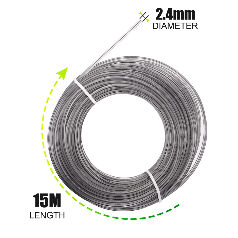 CMCP 2-4mm*15m Freischneider-Trimmerseil Pentagramm Nylon Mähfaden Trimmerleine Freischneider-Drahtseil Zubehör