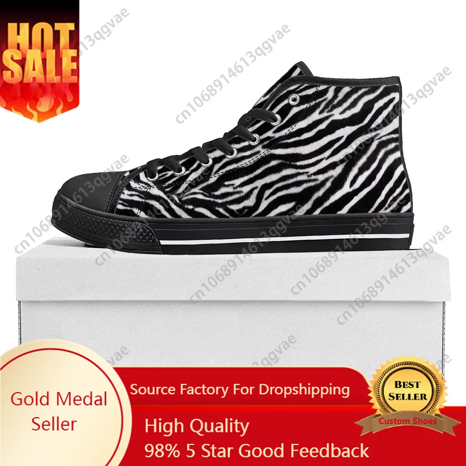 

Zebra Print 3D Fashion High Top High Quality Sneakers Mens Womens Teenager Canvas Sneaker Tide Printed Causal Couple Custom Shoe