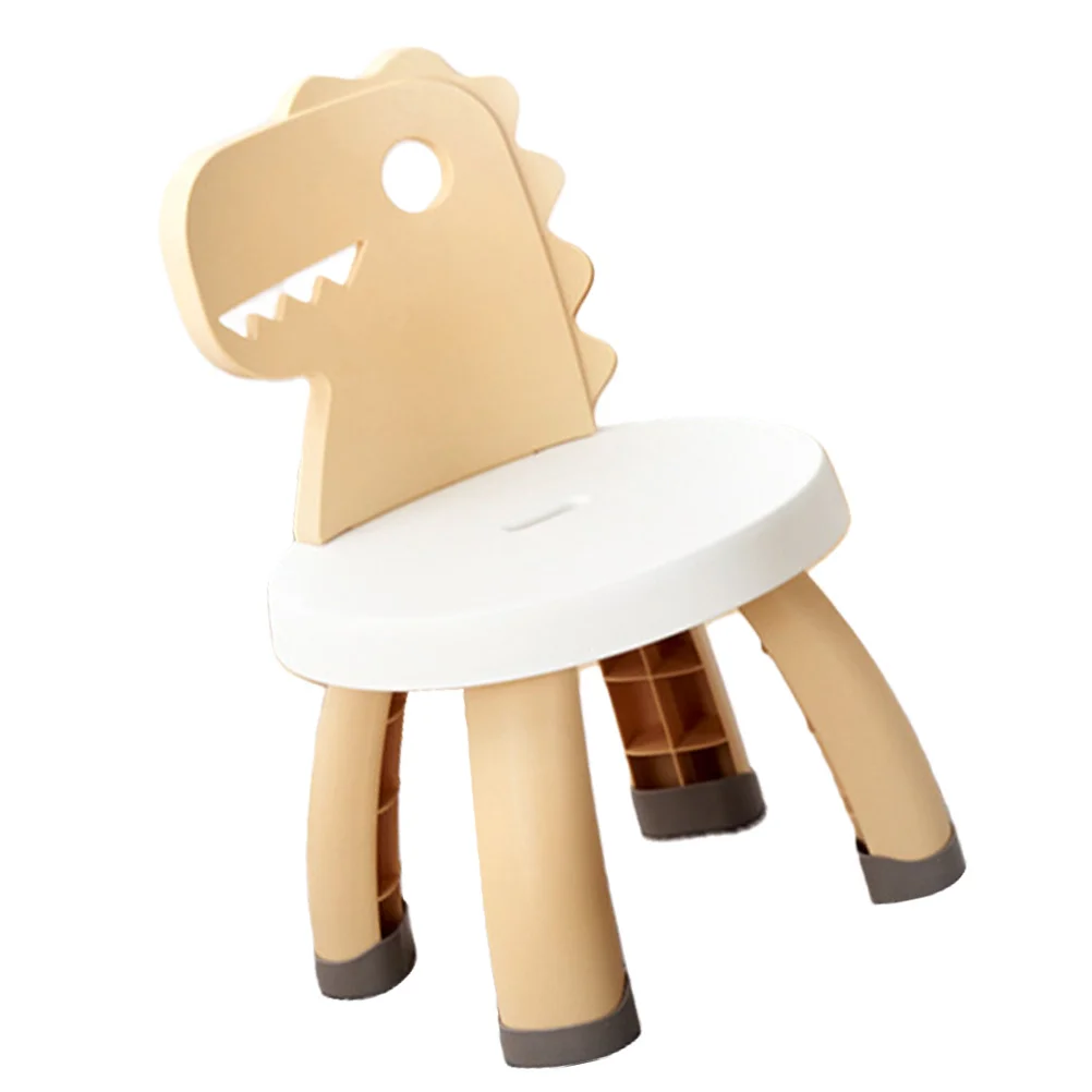 كرسي خلفي بلاستيكي على شكل ديناصور كرتوني أرجل أسطوانية تصميم مضاد للطرف مقعد تعلم للمدرسة المنزلية