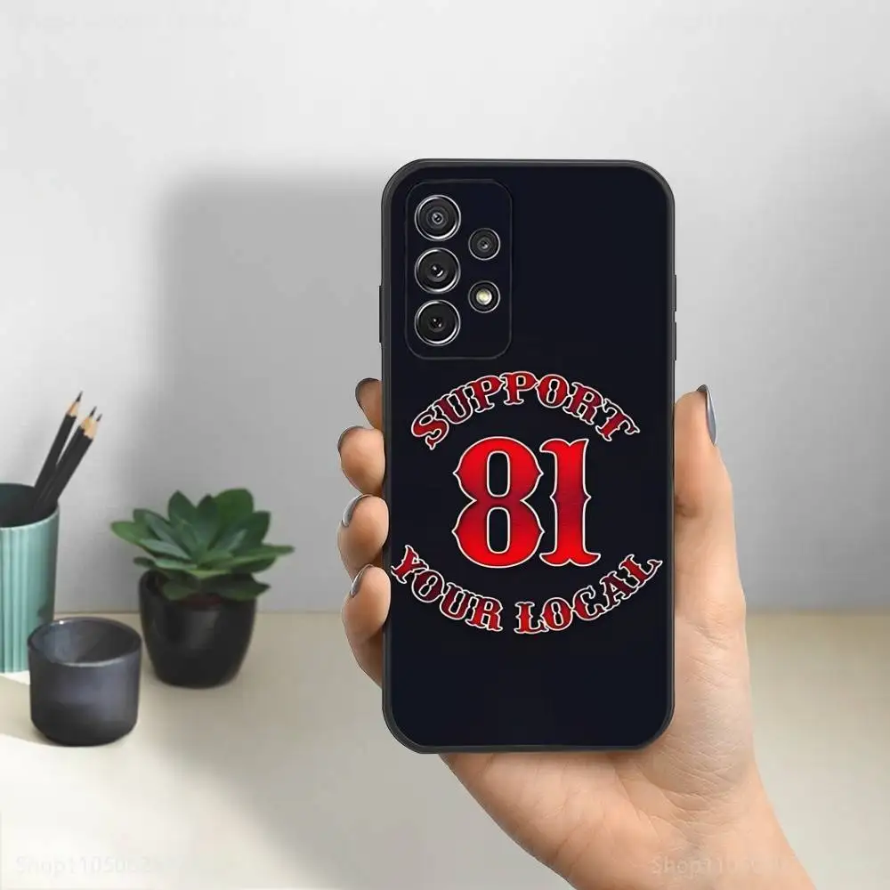 Etui na telefon Hells Angels Moto-81 Cool do Samsunga S25, S24, S23, S22, S21, S20, S10, Ultra, Plus, Lite, FE, miękki silikonowy czarny pokrowiec