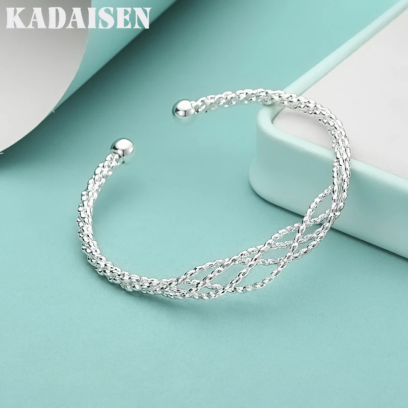 

Модный браслет-манжета из стерлингового серебра 925 пробы с сетчатой цепочкой и подвесками для женщин, дизайнерские украшения для вечеринок и свадеб, подарки