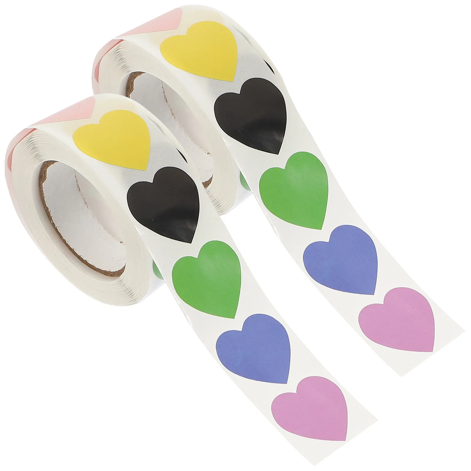 

2 рулона наклеек с сердечками ко Дню святого Валентина, многофункциональные наклейки для упаковки подарков, самоклеящиеся наклейки для конвертов, для открыток, упаковки для выпечки
