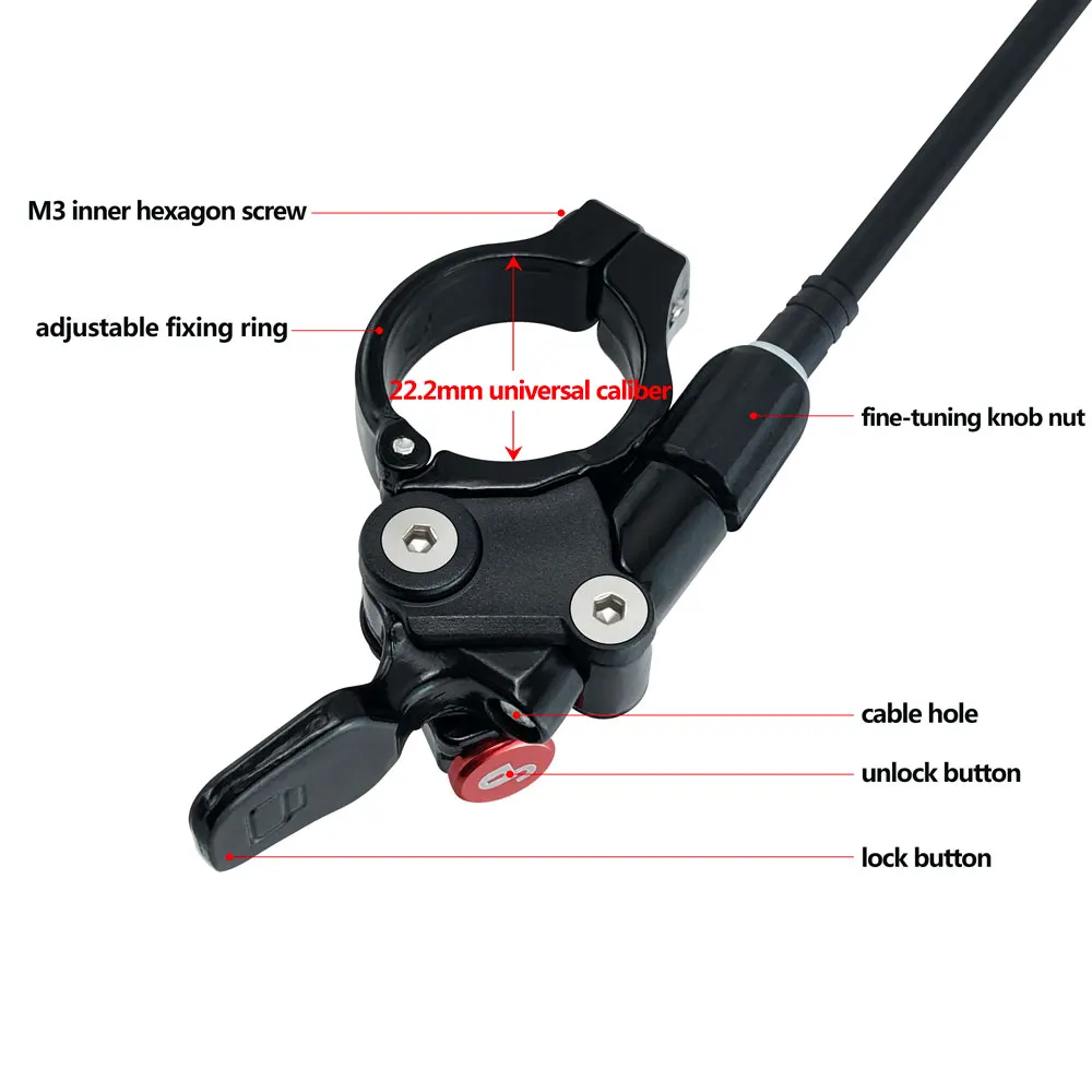 MAGICBROS 26 27.5 29 Inch Bicycle Fork Remote Controller MTB Mountain Bike Fork Hydraulic Air Oil Suspension Wire Remote Lockout view 3
