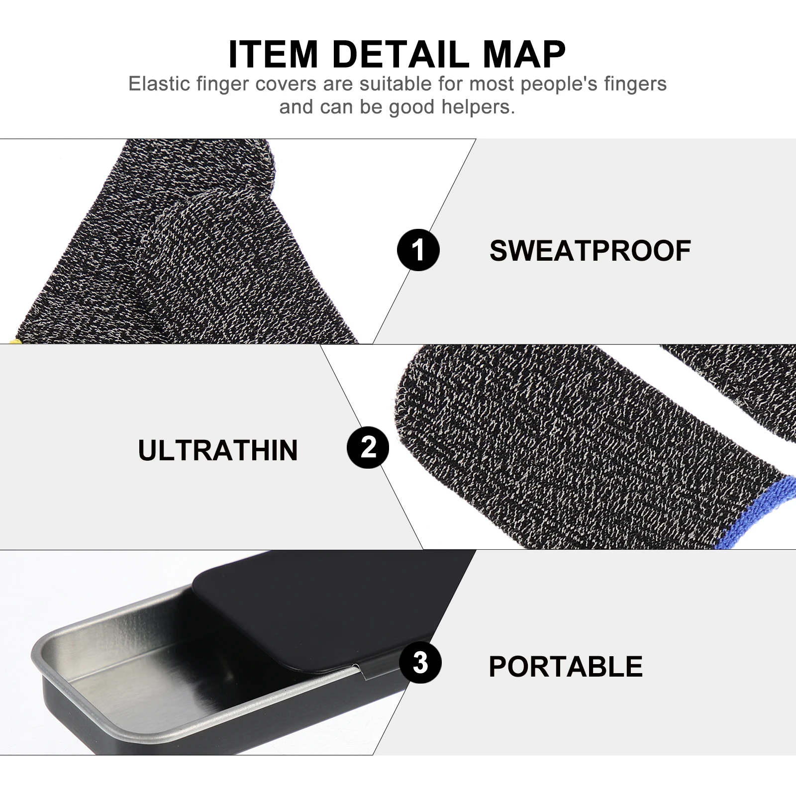 

1 set Elastic Sweat-Resistant Finger Cover Fast Sweat Kick- Air Breathable Perfect for Sweaty Fingers in Gaming Sessions