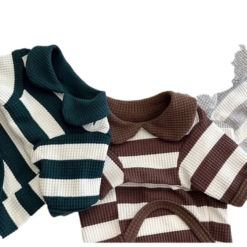 Pet Collar Striped Base Shirt Teddy Bear Clothes Small Puppy Yorkshire Cat Pet T-shirt Puppy Clothes Dog Hoodie for Small Dogs