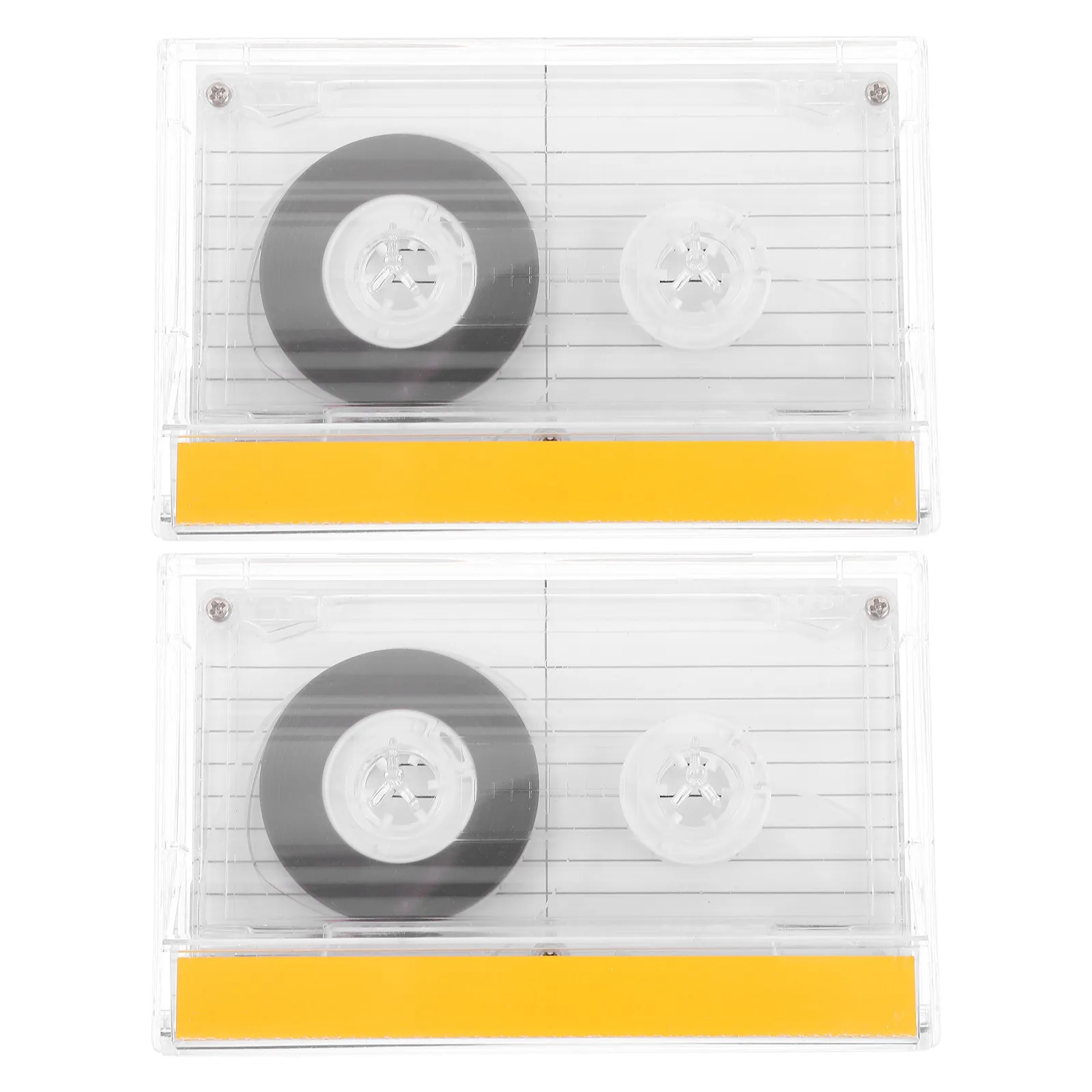 2Pcs Blank Audio Cassettes 45 Minute Clear Plastic Case Designed for Music Recording Voice Notes Teaching and Meetings