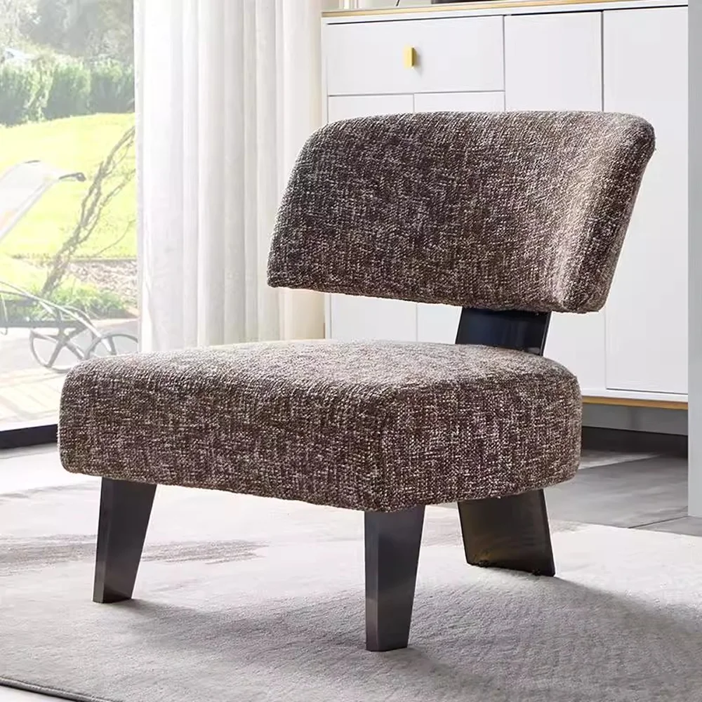 

Italy Hotel Lounge Chair Living Room Furniture Sofas Fabric Linen Upholstered Leisure Accent Arm Sofa Chair