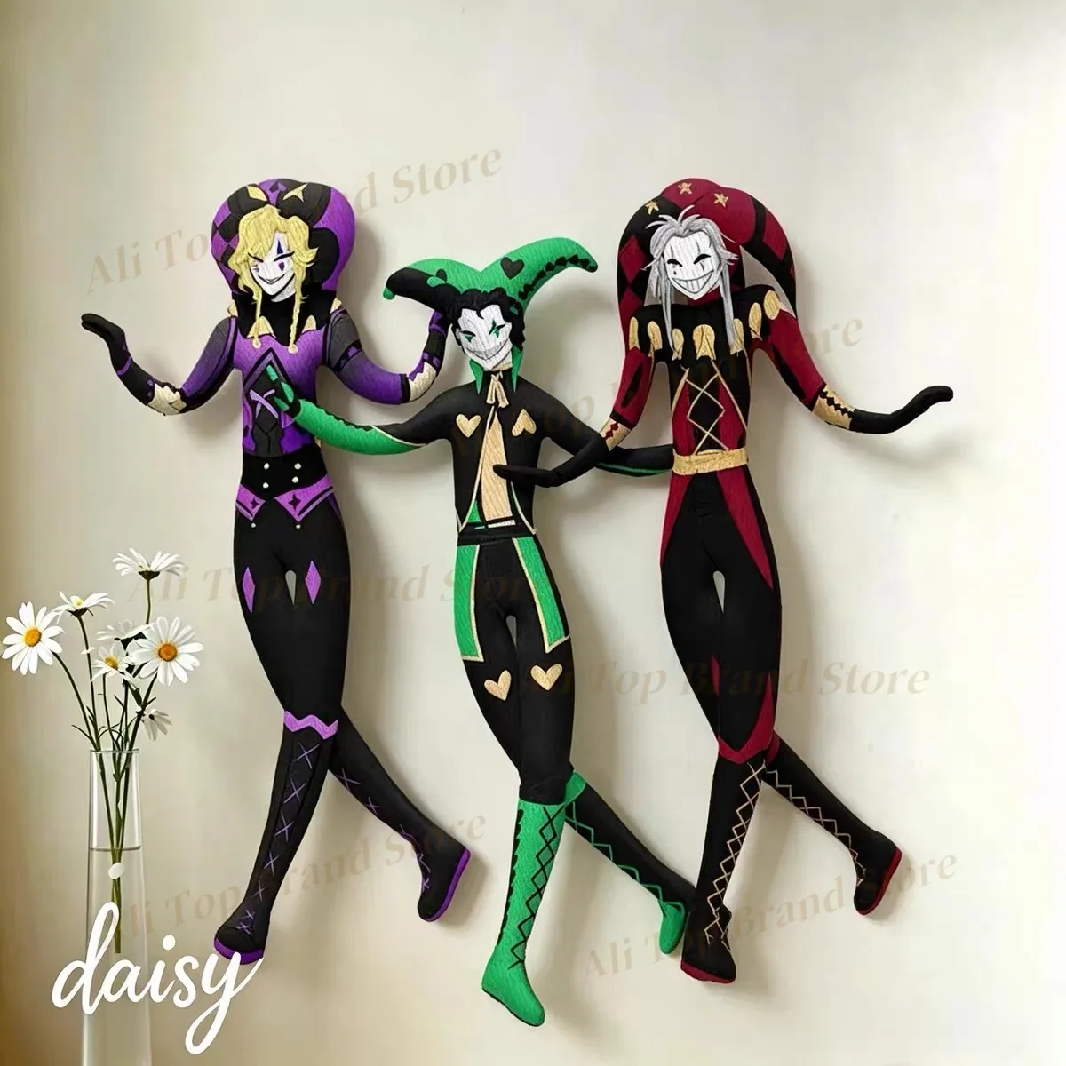 Freak Circus Pierrot, surrounding abstract mice, dry Harlequin, posing dolls, gifting to friends