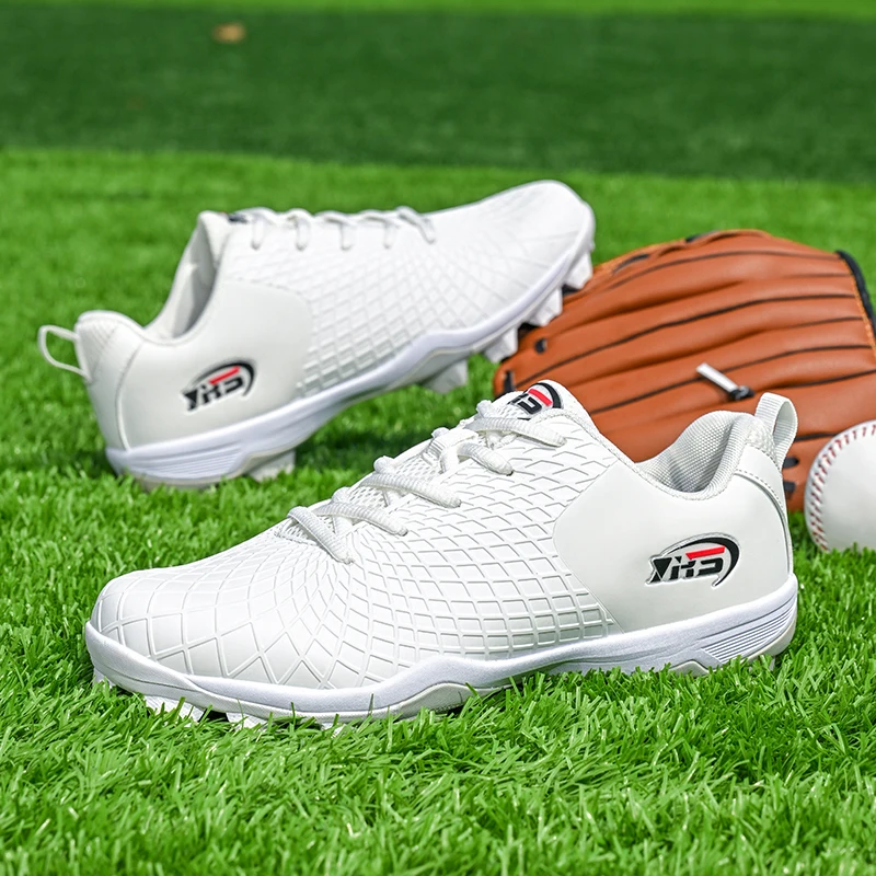 Professional Men Baseball Sneakers Comfortable Softball Training Shoes Anti-Slip Outdoor Spiked Sneakers Outdoor Sport Shoes