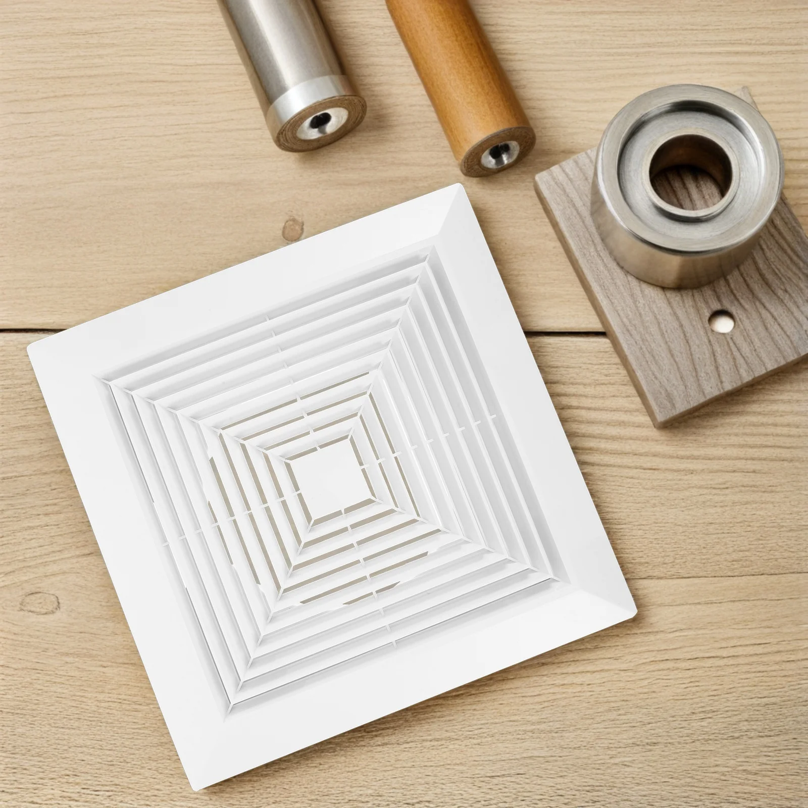 13.4x13.4 Inch Square Ceiling Diffuser with Spring Buckle Panel - Modern Bathroom Vent Cover Replacement for Exhaust Fan Air