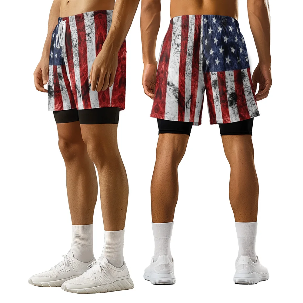 

Original design Independence Day collection Summer 3D Premium print casual trend Sports High Street Ice skating camo shorts