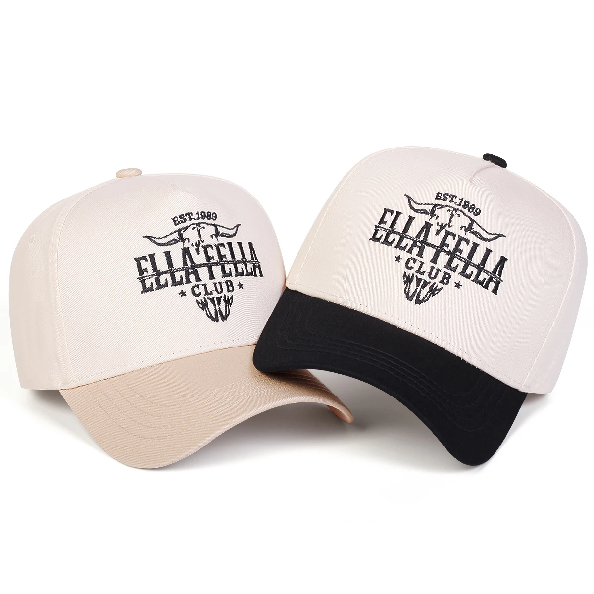 Unisex ELLA FELLA CLUB Letter Embroidery Baseball Caps Spring Autumn Outdoor Adjustable Casual Hats Sunscreen Hat Sports Cap