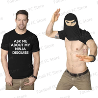 2024 Summer  Crazy Dog Mens Ask Me about My Ninja Disguise T Shirt Funny Flip Costume Humor Tee