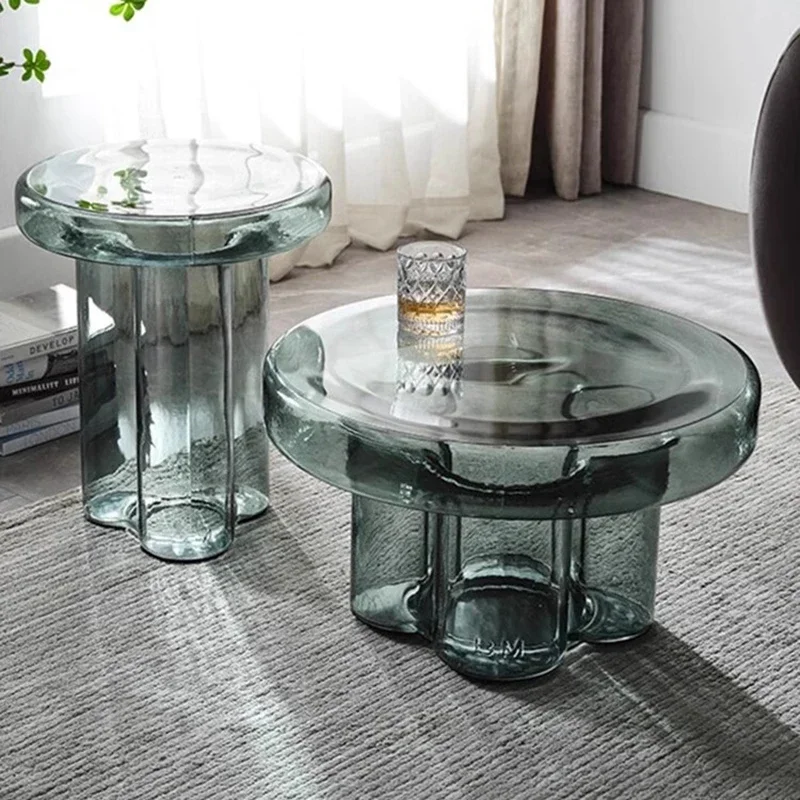 Minimalist Round Coffee Tables Glass Low Hallway Vintage Coffee Table Nordic Outdoor Table Basse Pour Salon Bedroom Furniture