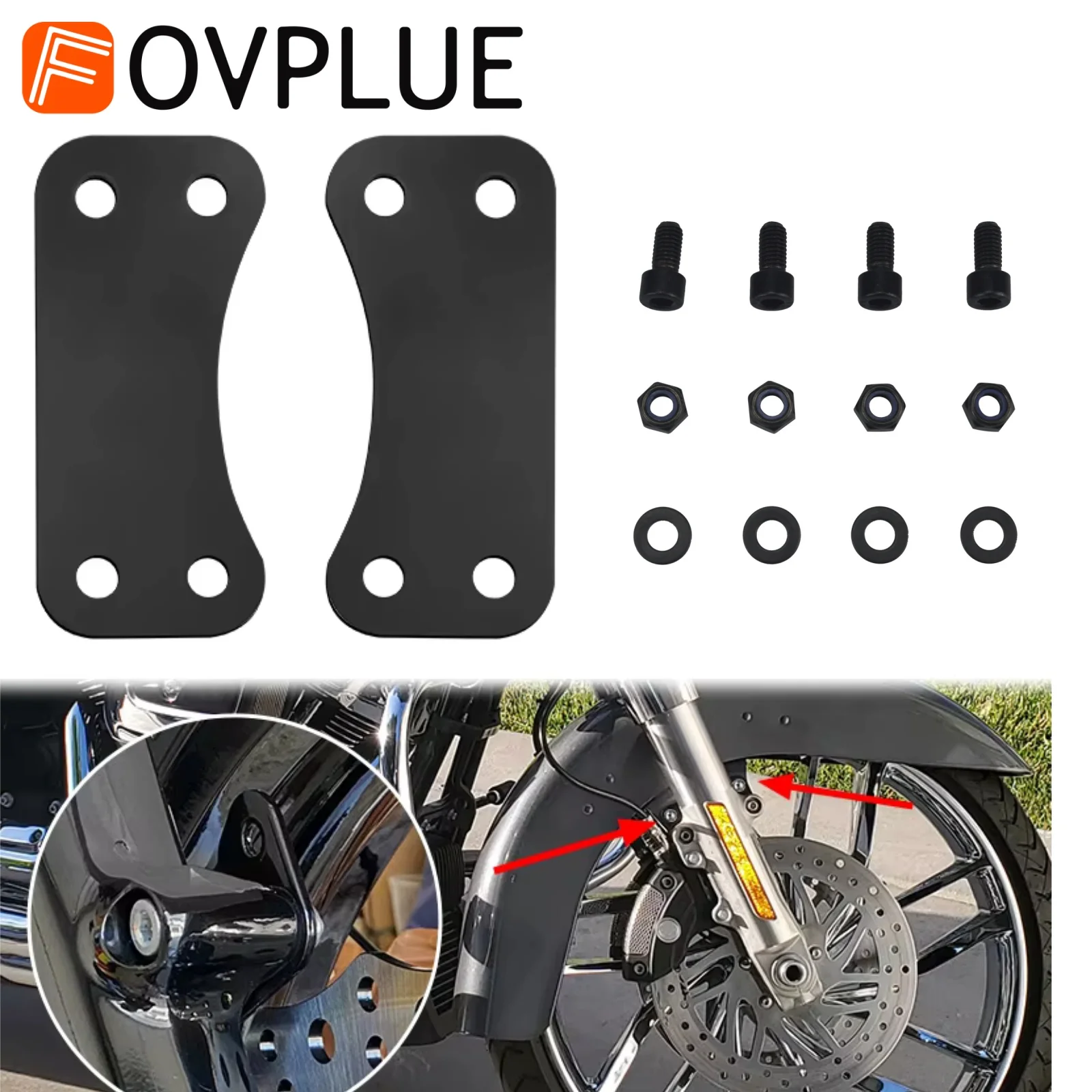 Motorrad Vorne 21'' Rad Fender Riser Lift Halterung Kit Für Harley Touring Road King Electra Street Glide FLTR FLHR 2014-2024
