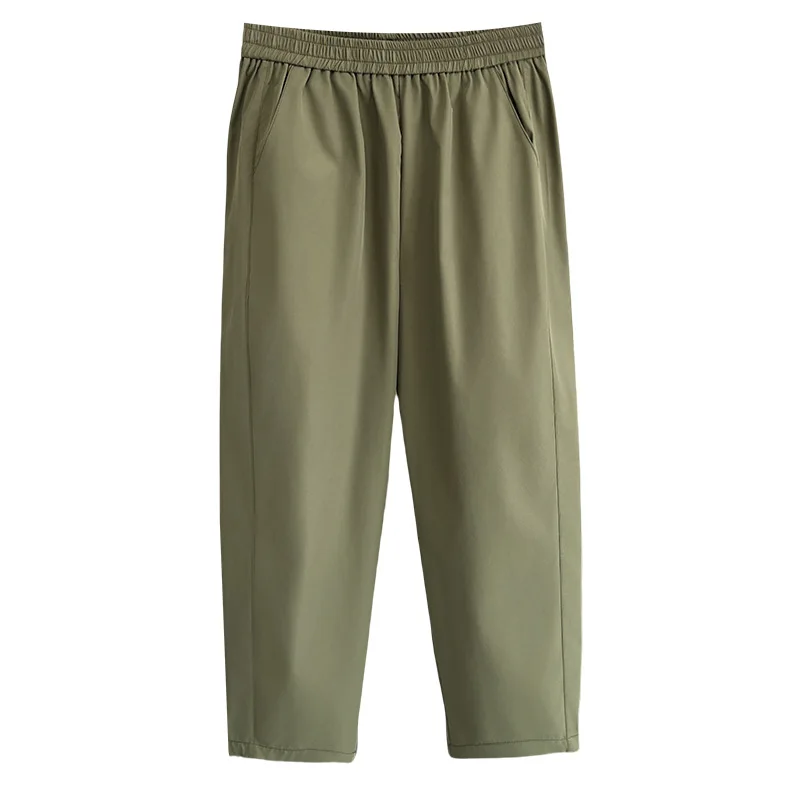 

Повседневные женские шаровары больших размеров, летние простые тонкие свободные брюки с эластичной резинкой на талии, 100 кг, эластичные брюки до щиколотки 197