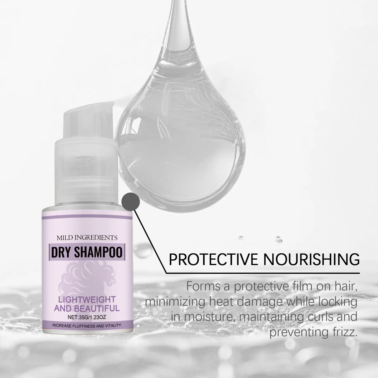 Portable Dry Shampoo Fast Oil Control Lifting Fluffy Hair Root No Rinse Instant Cleaning Travel Friendly Easy Use Dry Hair Spray