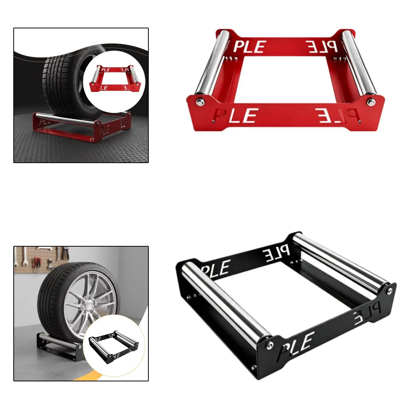 Tire Cleaning Wheel Detailing Stand Steel 360 Rotating Support for Car Wash Wax Polish Display