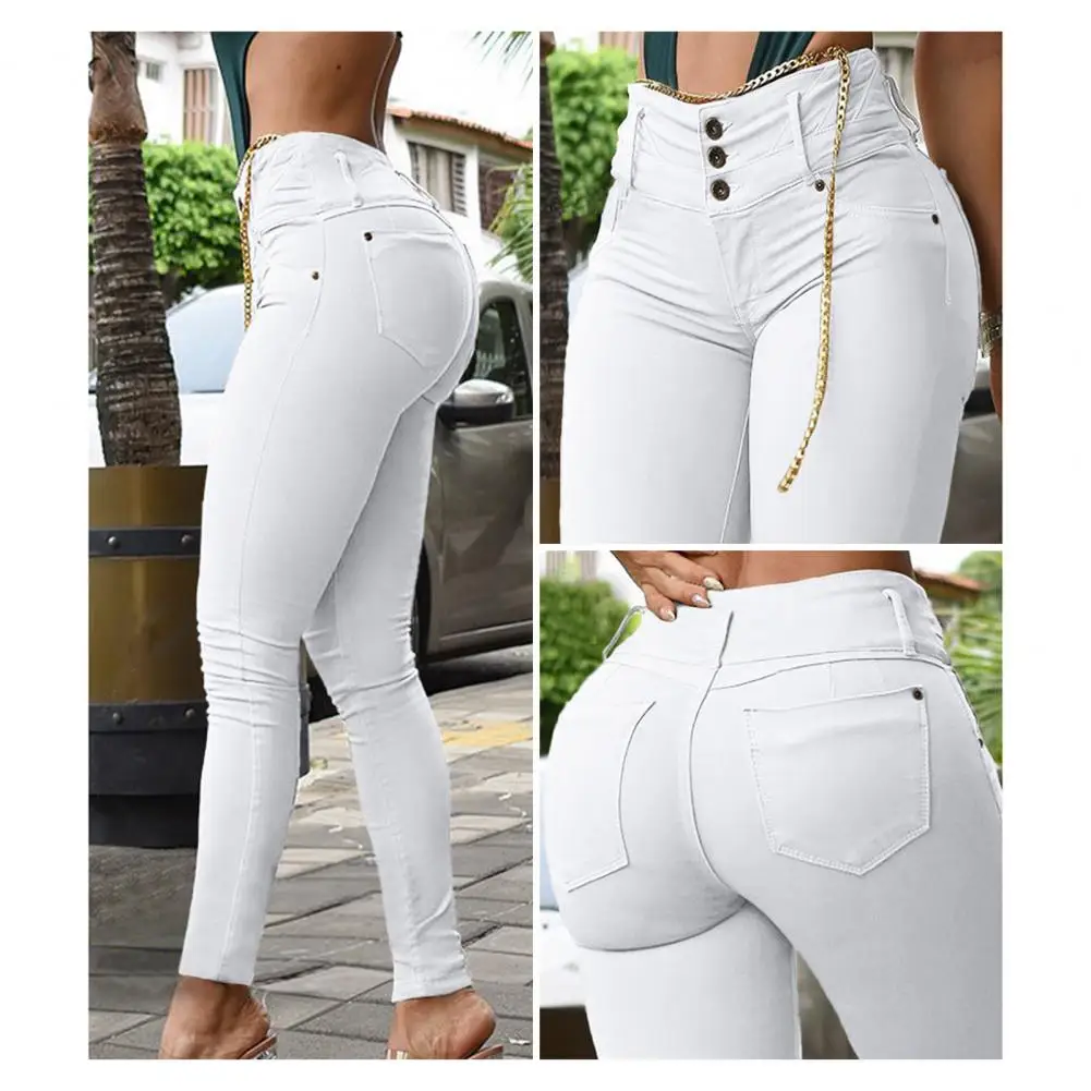 Soft Trousers High-waisted Commuter Trousers High Waist Slim Fit Pencil Pants with Zipper Button Closure Soft for Women