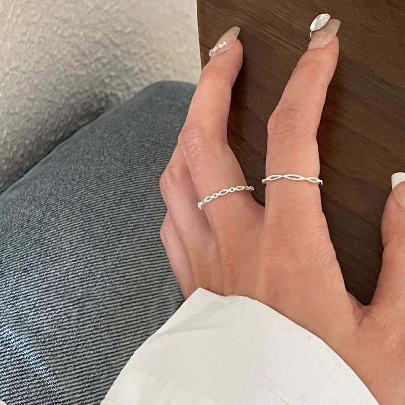 925 Sterling Silber Liebesherz Ausgehöhlter Ring für Frauen und Mädchen, Extrem Feiner Koreanischer Ins-Schmuck, Geschenk, Dropshipping – Detail 11