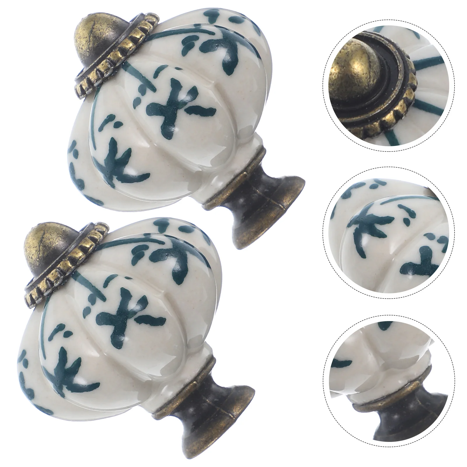 12 pomelli per cassetti vintage in ceramica blu bianca con zucca per porte di armadietti da cucina, pomelli per cassetti vintage
