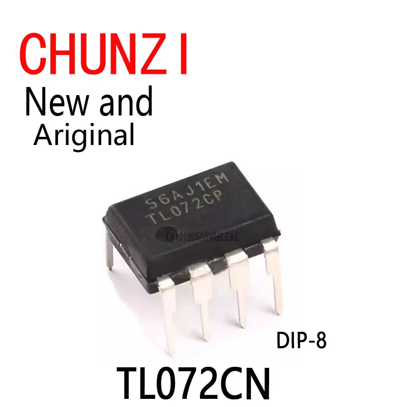 10Pcs New and Original IC TL072 TL072C TL072CP Operational Amplifiers - Op Amps Dual Low Noise JFET DIP-8 TL072CN