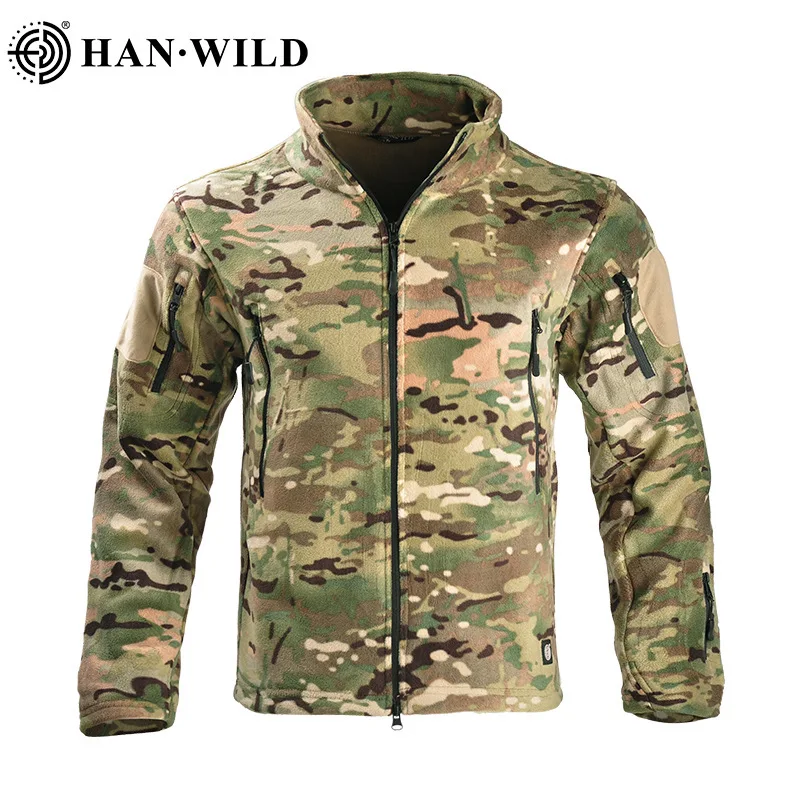 

CP Camouflage Fleece Tactical Jackets Men's Outdoor Commuting Thickened TAD Softshell Jacket Thermal Hiking Coat