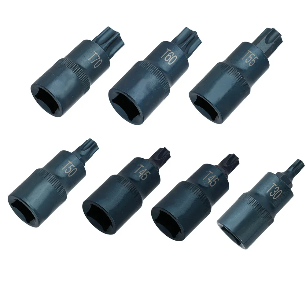 Torx Screwdriver Bit Tool 1/2 Socket Bits Adapter T30 T40 T45 T50 T55 T60 T70 Hand Tool Multifunction For Ratchet Wrenches