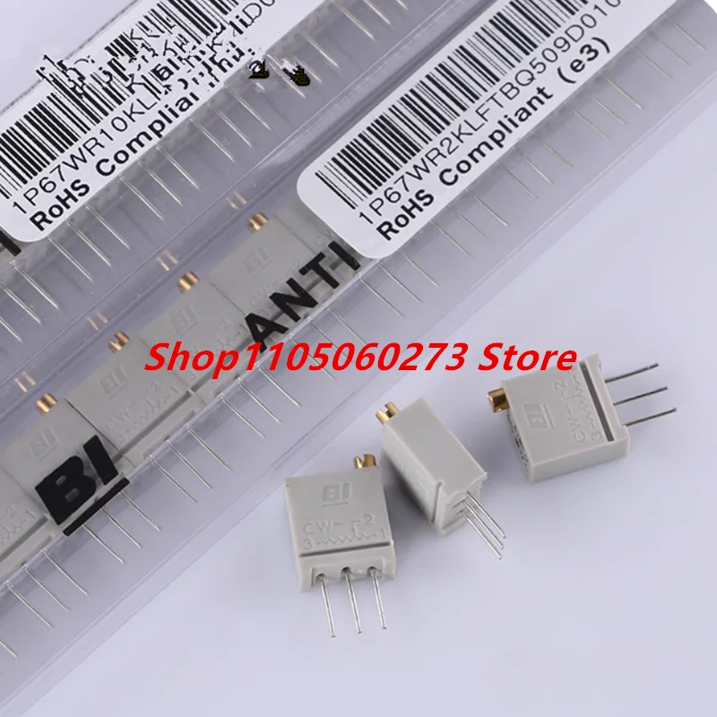 10PCS Original 1P67WR precision fine-tuning multi-turn potentiometer full range resistance 100r200r1k 20k 50k 100k 200k IP 67wr