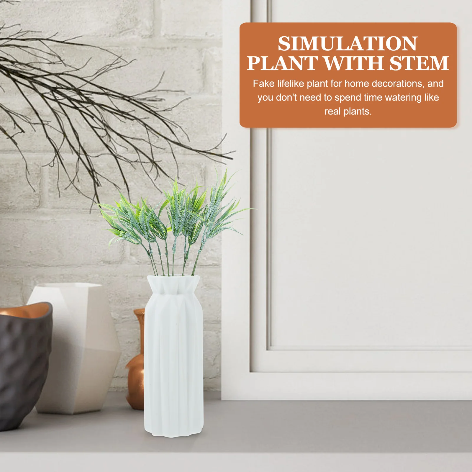 

10pcs Simulation Plant With Stem Fake Leaves For Indoor Wall Decor Artificial Plants Home Bedroom Living Room Wedding Party