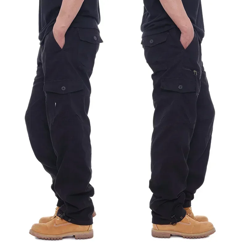Outdoor Hunting Work Pants Men's Autumn Vintage Casual Cotton Pocket Wide Leg Pants Men's Street Clothing Hip-Hop Cargo Pants