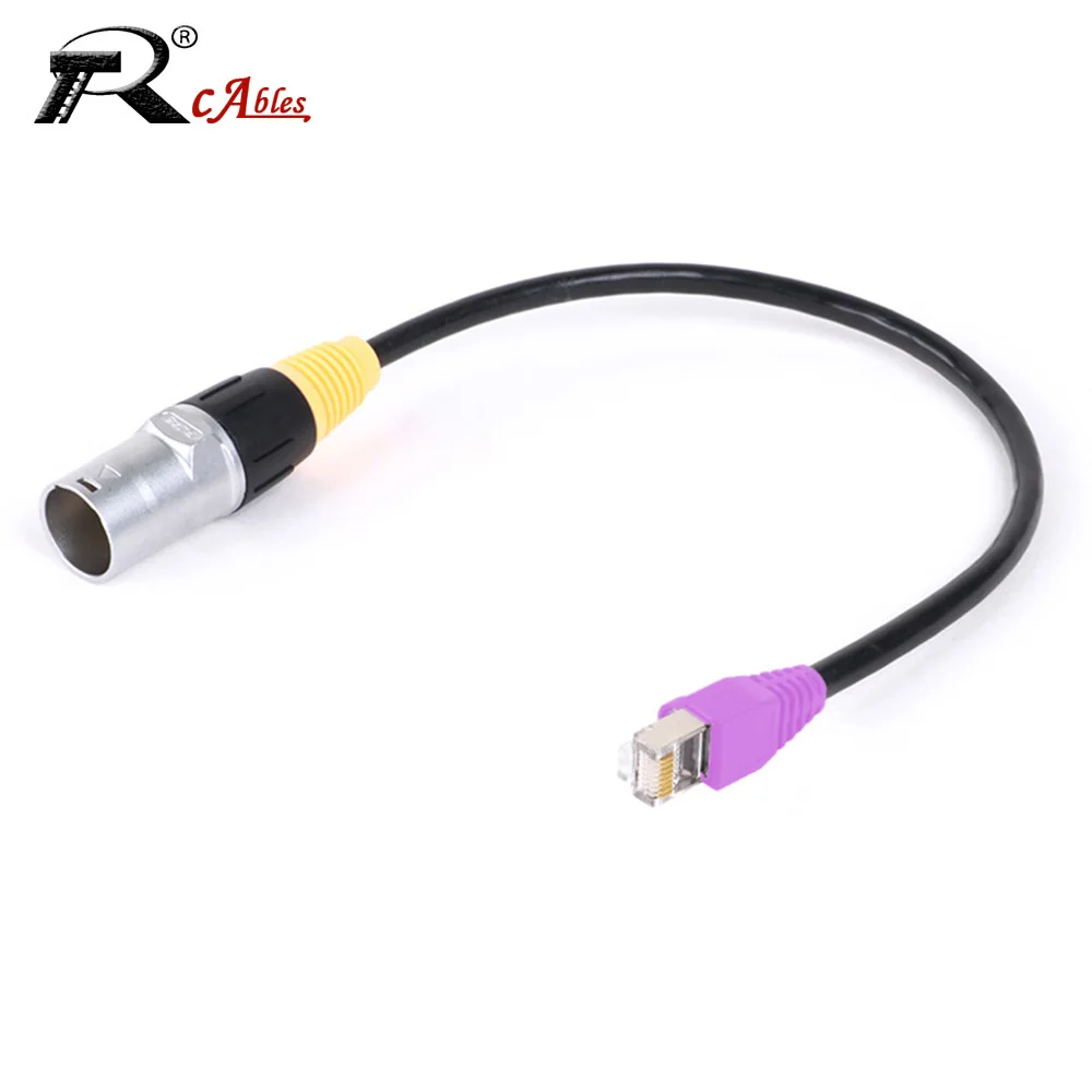 

RJ45 CAT5/6 with Shielded Connector to RJ45 Network Plug Adapter Converter Ethernet Cable for Stage Light and Recording Studio