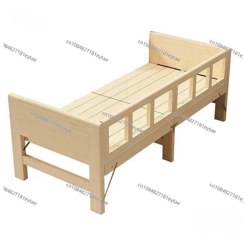 Simple Folding Children Beds for Home Extended Side Splicing Foldable Bed Modern Solid Wood Household Bed for Living Room